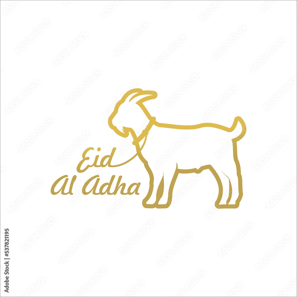 Eid Al Adha Mubarak the celebration of Muslim community festival background design with sheep and star paper cut style.Vector Illustration