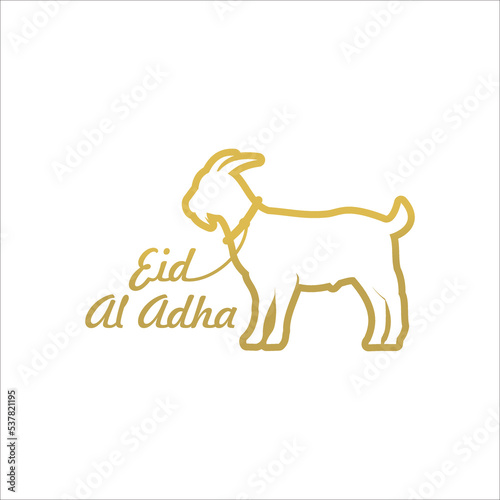 Eid Al Adha Mubarak the celebration of Muslim community festival background design with sheep and star paper cut style.Vector Illustration