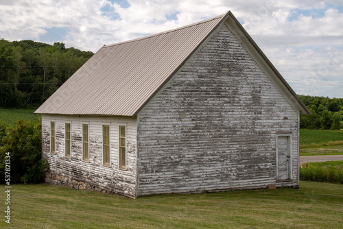 Old wooden church on a summer's day near Underwood, Minnesota, USA. 