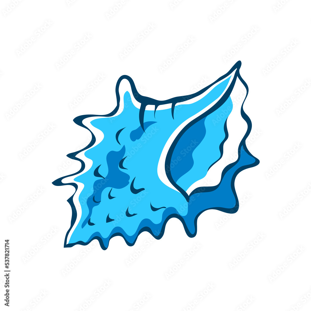 Sea shell. Marine underwater twisted shell. Undersea mollusc. Decorative element. Mediterranean culture. Cartoon vector illustration isolated on white background. Hand drawn style Sea shell. Marine underwater twisted shell. Undersea mollusc. Decorative element. Mediterranean culture. Cartoon vector illustration isolated on white background. Hand drawn style