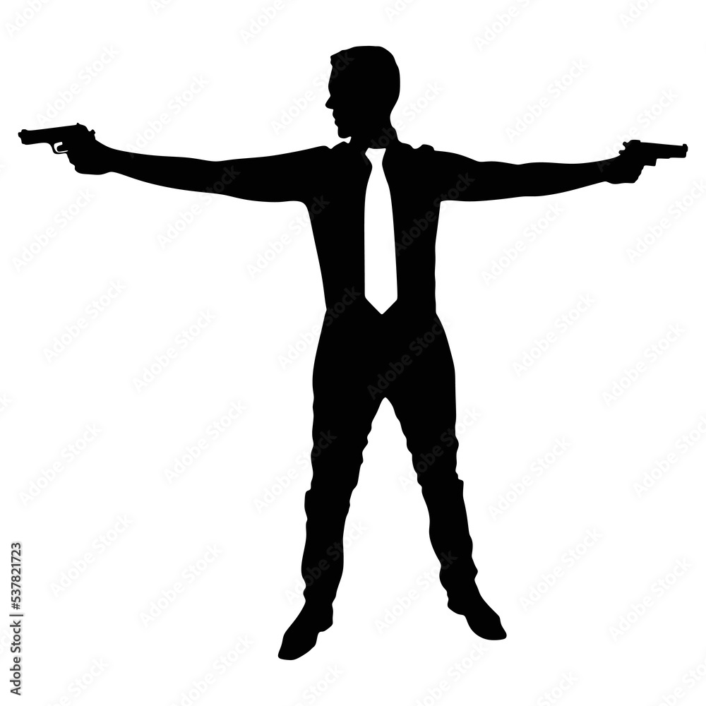 Young businessman, with gun Young businessman, with gun