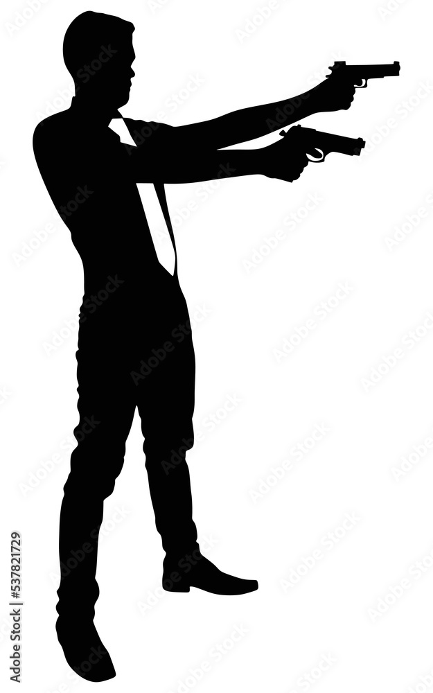 Young businessman, with gun Young businessman, with gun