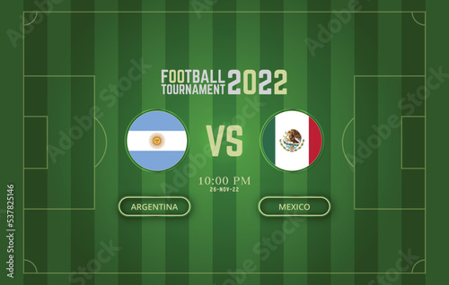 Fifa world cup 2022 Argentina vs Mexico football match template