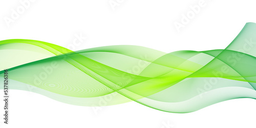 Green wave abstract background design element - curves banner