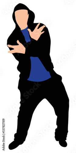 Silhouette of hip hop dancer