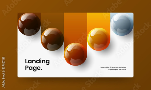 Modern placard vector design concept. Abstract 3D spheres company identity illustration. © kitka