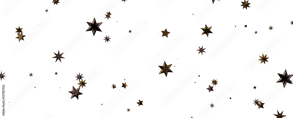 Obraz premium Beautiful gold falling magic stars on white background sparkle pattern graphic design. Party starburst flying backdrop.