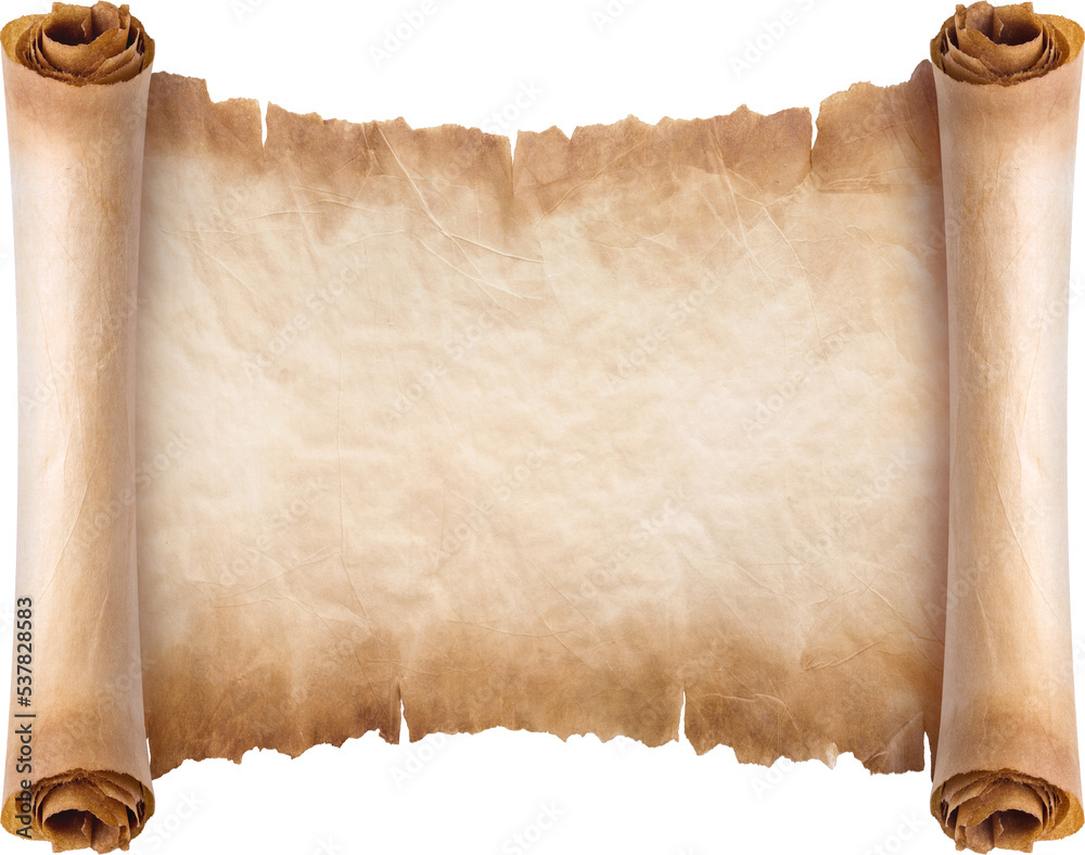 old parchment paper scroll sheet vintage aged or texture background - obrazy, fototapety, plakaty 