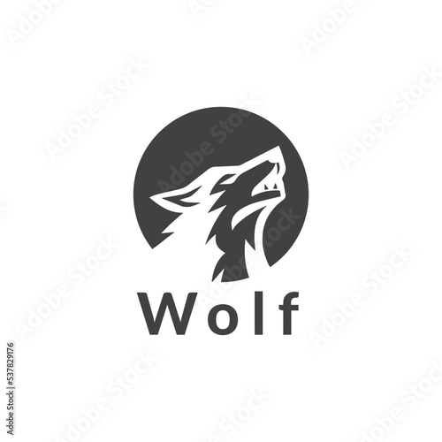 wolf logo design vector templet,