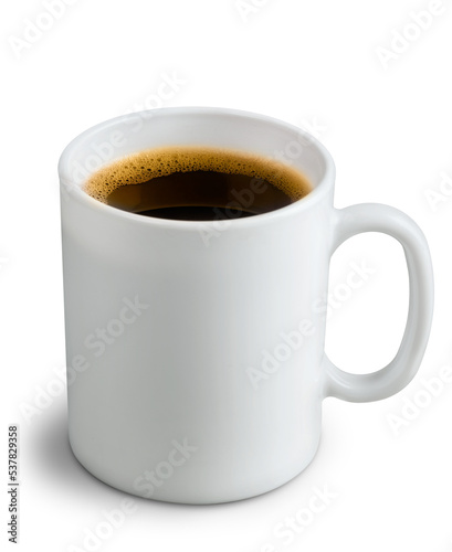 White ceramic coffee mug. Isolated on a white