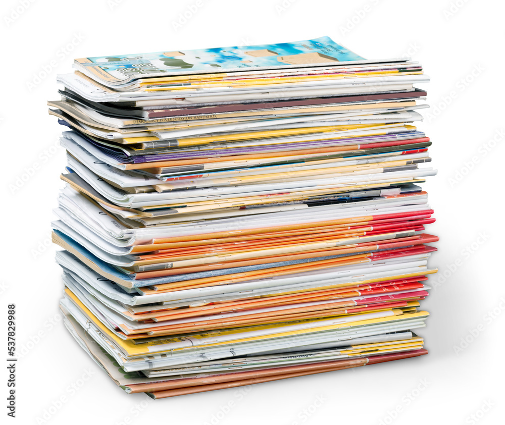 Pile of newspapers on white background Pile of newspapers on white background