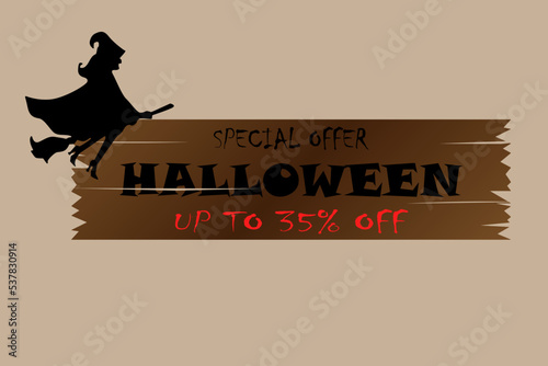 Halloween party poster sale. marketing web banner. modern banner sale.