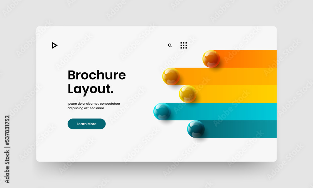 Amazing 3D spheres pamphlet illustration. Bright web banner vector design layout. Amazing 3D spheres pamphlet illustration. Bright web banner vector design layout.