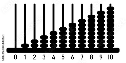 Arithmetic Abacus Toy Icon for Counting.