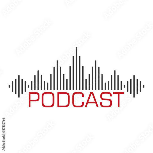 Podcast. Badge, icon, stamp, logo.
