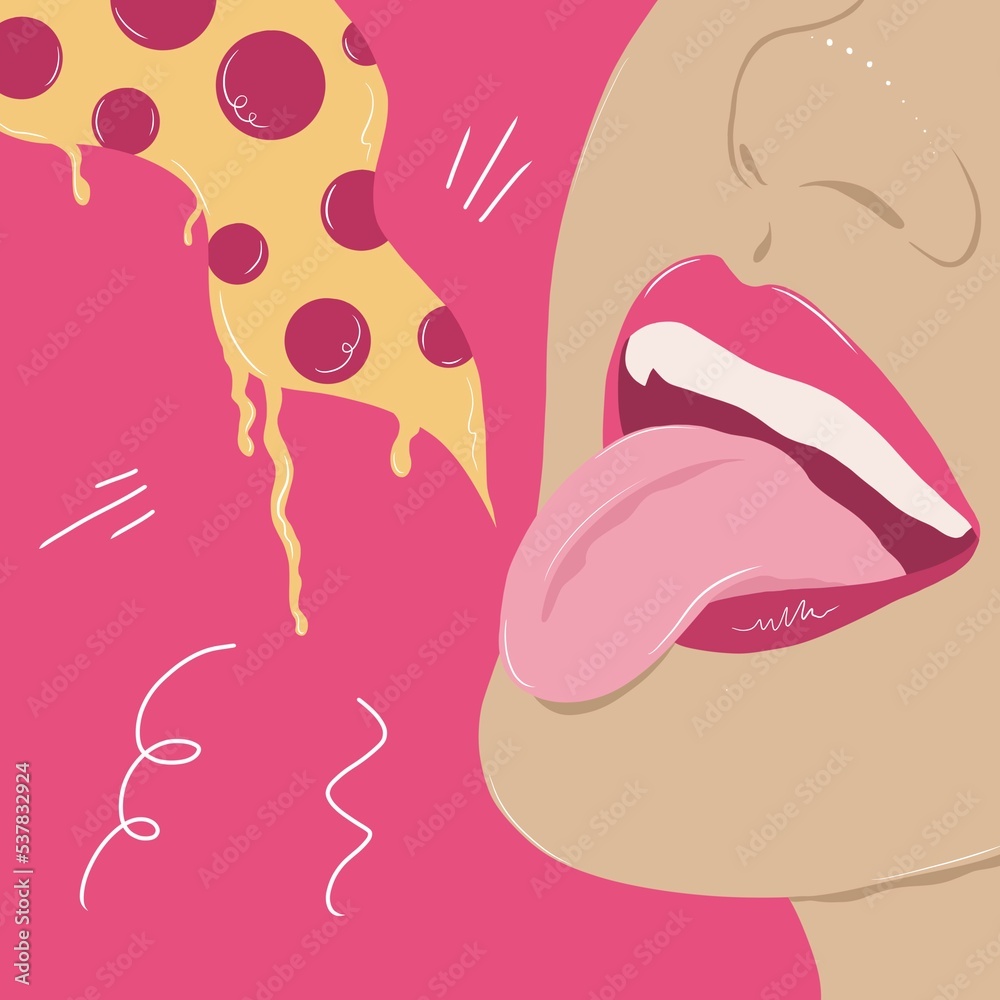 Woman eating pizza Woman eating pizza