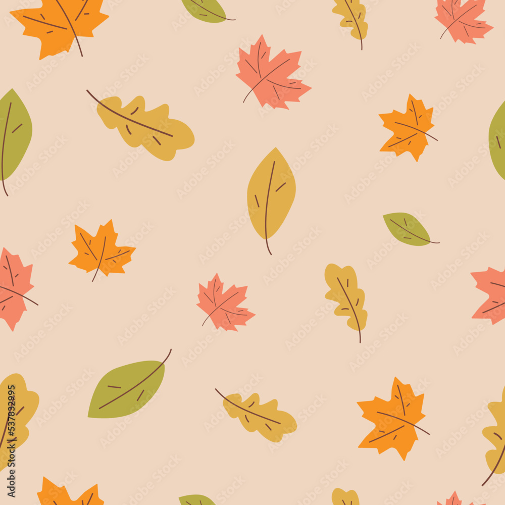 Obraz premium autumn leaves seamless pattern