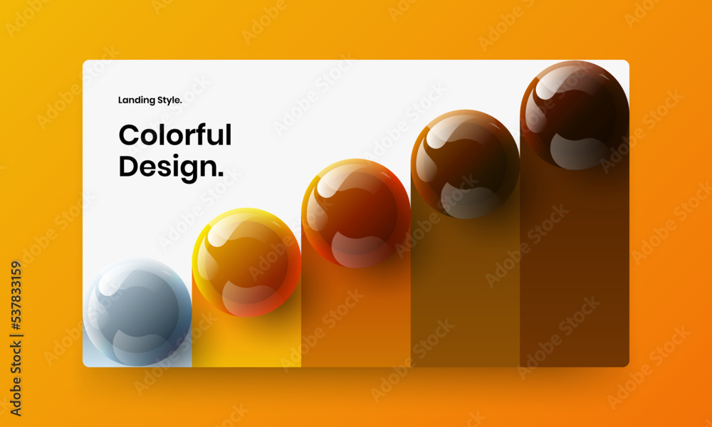 Creative website design vector illustration. Simple 3D balls banner template.
