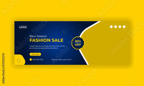 Fashion sale social media facebook cover design template