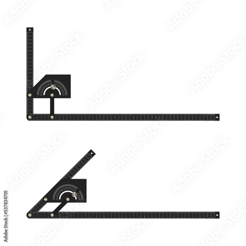 Mechanical goniometer-quadrant. Vector illustration.