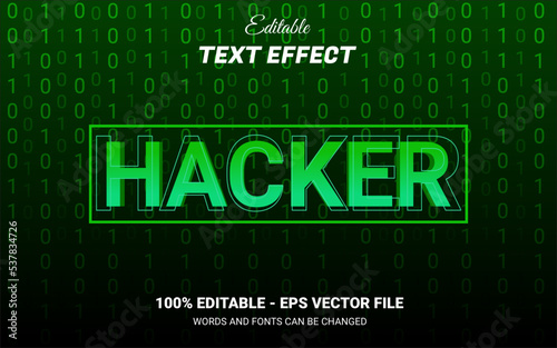 hacker editable text effect