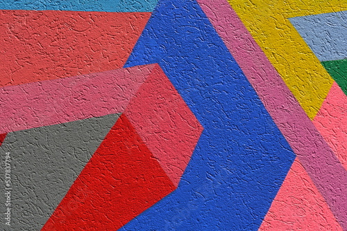 Colorful geometric wall abstract