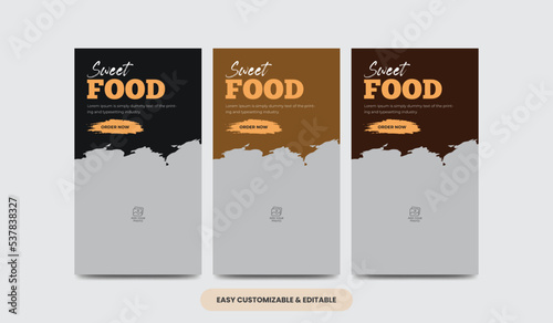 Delicious bread food bakery social media story template food social media stories