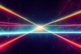 3d render, abstract background with colorful neon lines going up, virtual reality wallpaper with laser rays