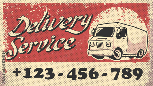 delivery service banner vintage style  vector illustration