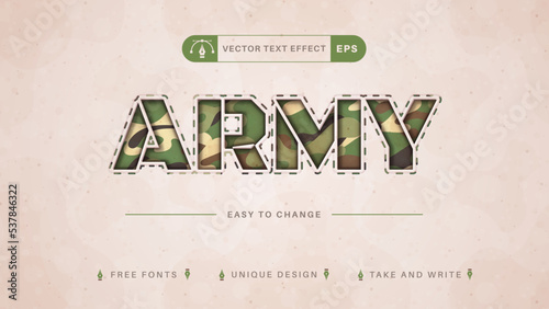 Army - Editable Text Effect, Font Style
