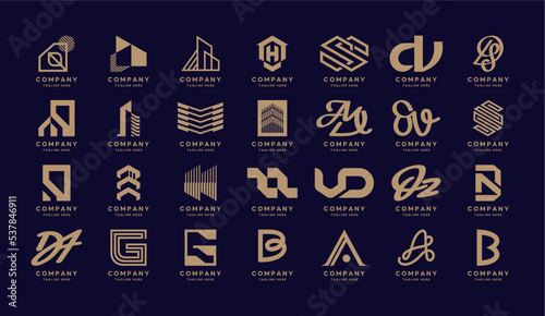 Abstract logos collection. set of logotype and logomark 