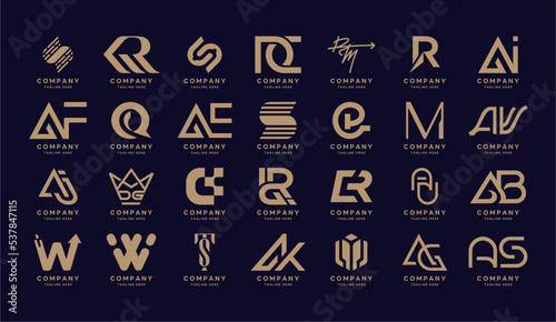 Abstract logos collection. set of logotype and logomark 