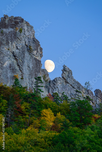 Waxing Moon Rises Between The Cockscomb and Humphrey - Seneca Rocks photo