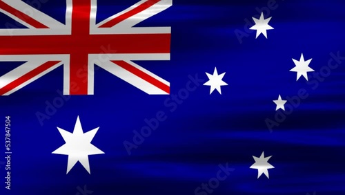 Seamless loop of Autralia flag waving in the wind. Realistic loop with highly detailed fabric.