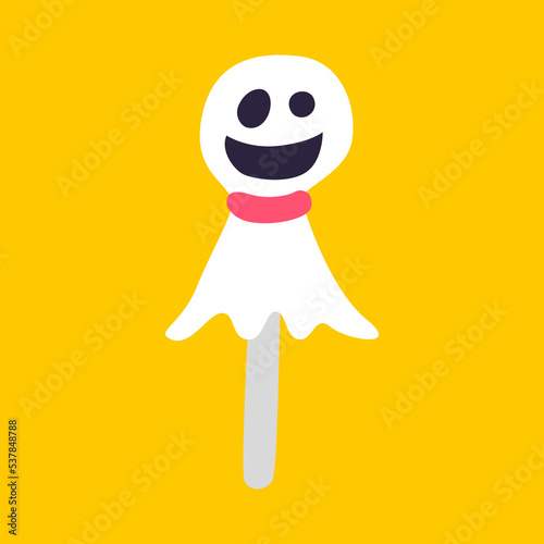 ghost lollipop silhouette isolated vector illustration. Element for halloween needs
