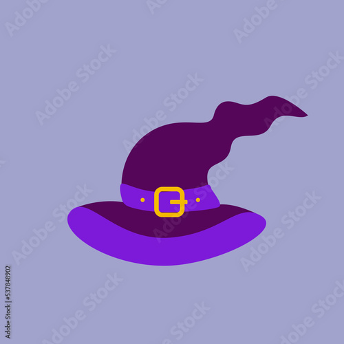witch hat silhouette isolated vector illustration. Element for halloween needs