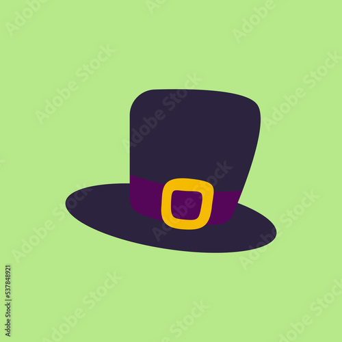 witch hat silhouette isolated vector illustration. Element for halloween needs