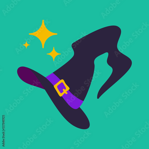 witch hat silhouette isolated vector illustration. Element for halloween needs
