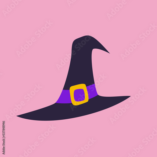witch hat silhouette isolated vector illustration. Element for halloween needs