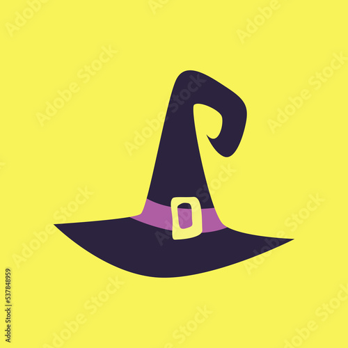 witch hat silhouette isolated vector illustration. Element for halloween needs