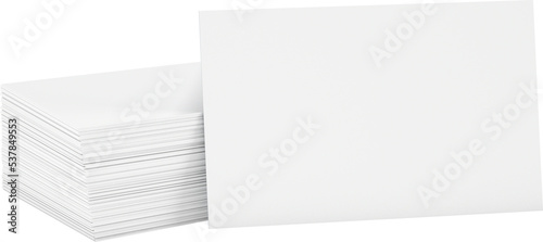 Pile Of Blank White Cards On A Green Surfacebackground Stock Photo