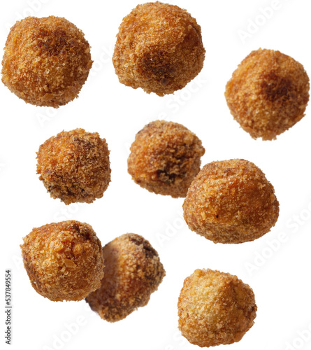 Konstfotografi Homemade croquettes flying