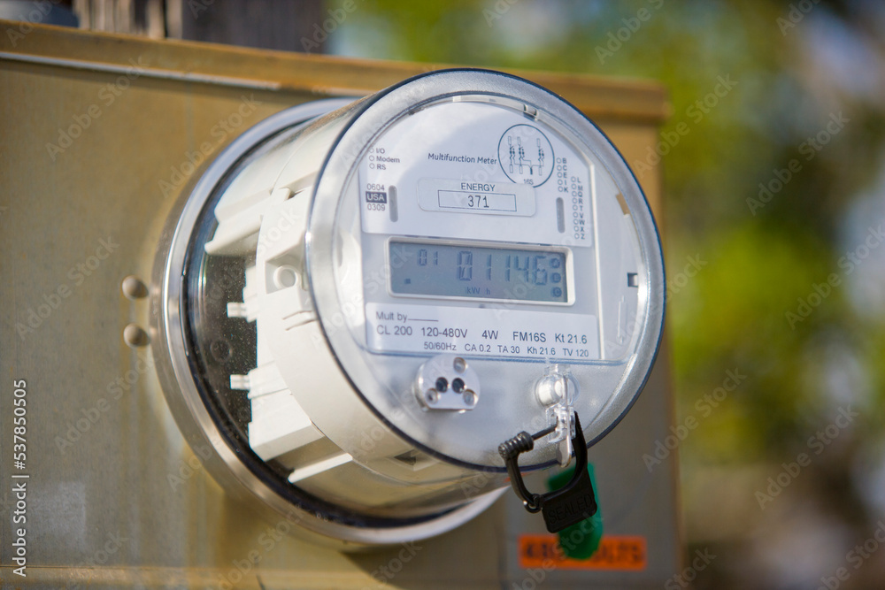 Fotografie Power meter for an electrical utility.