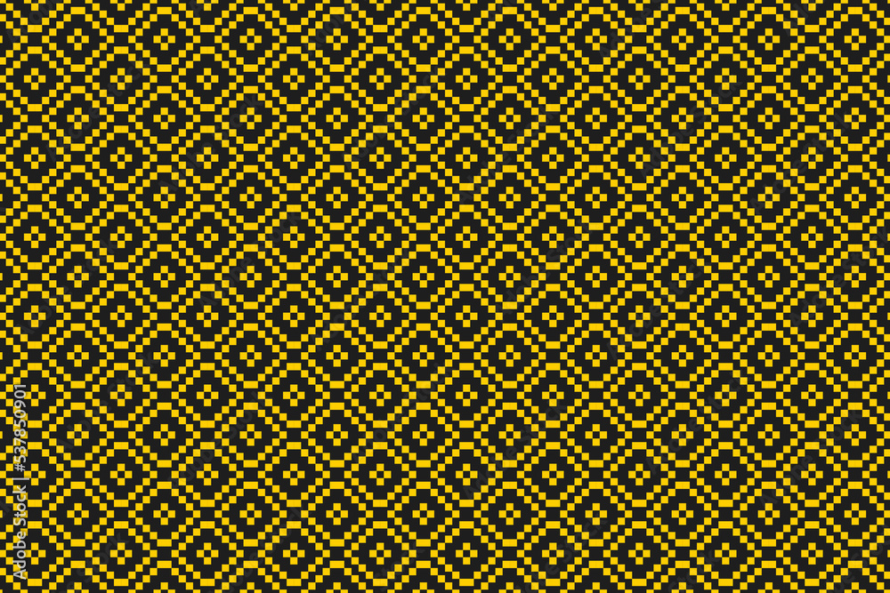 Black ground brick pattern white lines forming squares the fabric forming a wall Black ground brick pattern white lines forming squares the fabric forming a wall
