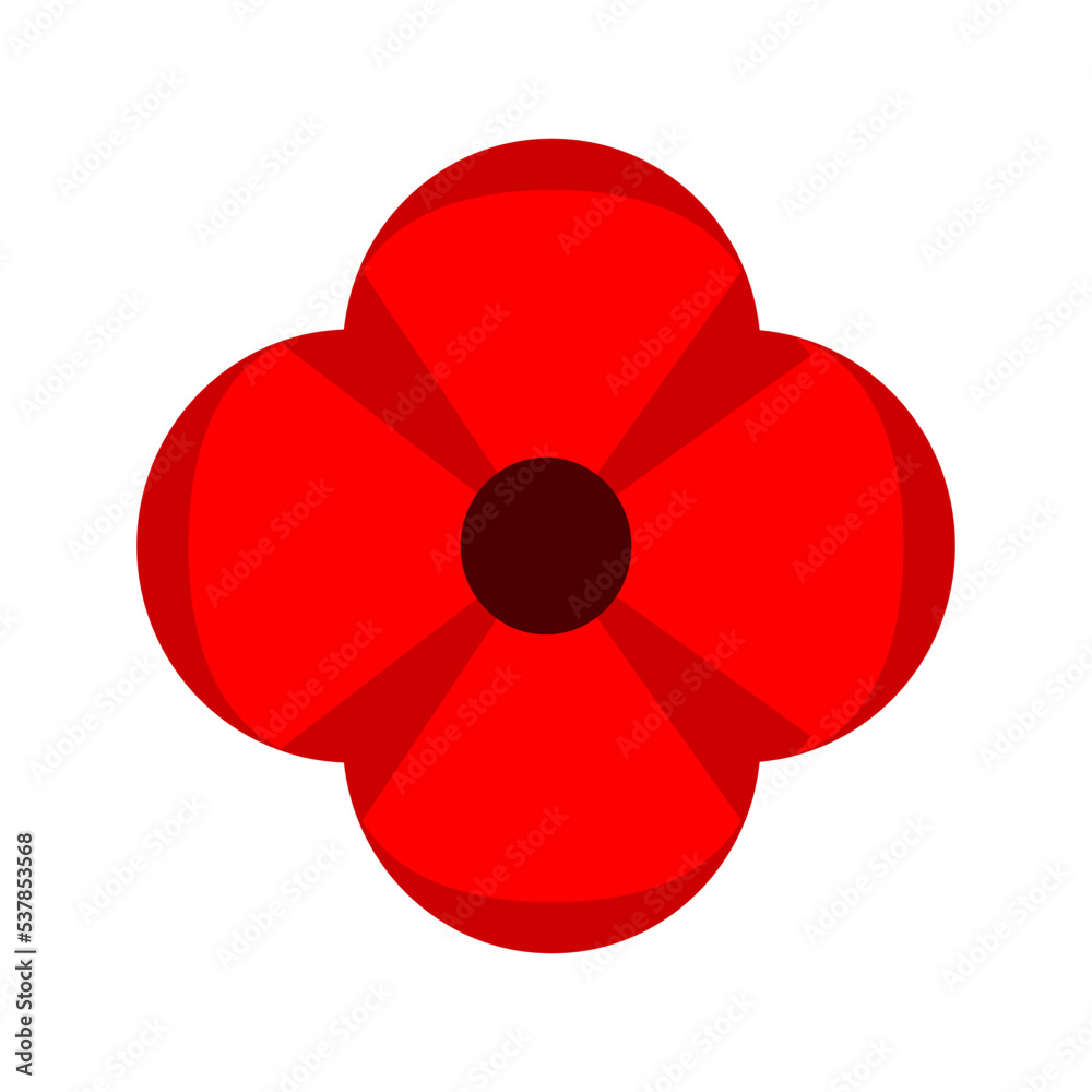 Vector illustration of a bright poppy flower. Anzac memorial day symbol Vector illustration of a bright poppy flower. Anzac memorial day symbol