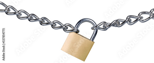 Chain lock padlock on background,close up