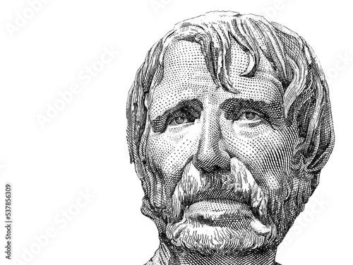 Seneca. Lucius Aneu Seneca. Portrait. Famous lawyer, writer and intellectual of the Roman Empire. Vector illustration. photo