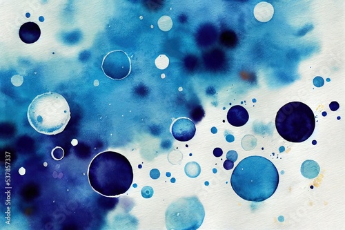 Abstract blue sky watercolor background with space for texts. Hand drawn abstract light blue watercolor splash with blue and white spot on white background. Blue Dust Explosion Isolated on White BG.