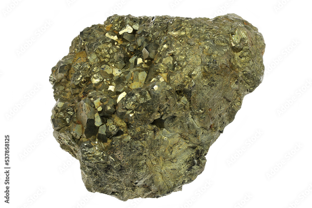 pyrite from Elba, Italy isolated on white background pyrite from Elba, Italy isolated on white background