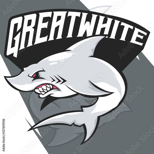 SHARK MASCOT FOR ESPORT LOGO VECTOR ILLUSTRATION